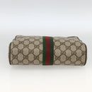 GUCCI GG Supreme Web Sherry Line Clutch Bag PVC Beige 89 01 012 Auth BA11226-7