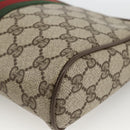 GUCCI GG Supreme Web Sherry Line Clutch Bag PVC Beige 89 01 012 Auth BA11226-8