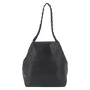 Salvatore Ferragamo Vala Chain Shoulder Bag Leather Black Silver Auth BA11227-13