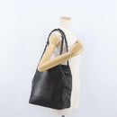Salvatore Ferragamo Vala Chain Shoulder Bag Leather Black Silver Auth BA11227-20