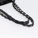 Salvatore Ferragamo Vala Chain Shoulder Bag Leather Black Silver Auth BA11227-7