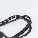Salvatore Ferragamo Vala Chain Shoulder Bag Leather Black Silver Auth BA11227-8