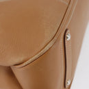 Salvatore Ferragamo Handtas Leer Beige Zilver Auth BA11228-15