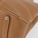 Salvatore Ferragamo Handtas Leer Beige Zilver Auth BA11228-16