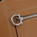 Salvatore Ferragamo Handtas Leer Beige Zilver Auth BA11228-17