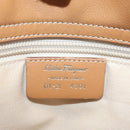 Salvatore Ferragamo Handtas Leer Beige Zilver Auth BA11228-12