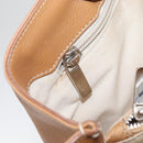 Salvatore Ferragamo Handtas Leer Beige Zilver Auth BA11228-23