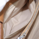Salvatore Ferragamo Handtas Leer Beige Zilver Auth BA11228-24