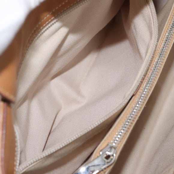 Salvatore Ferragamo Handtas Leer Beige Zilver Auth BA11228