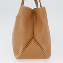 Salvatore Ferragamo Handtas Leer Beige Zilver Auth BA11228-3