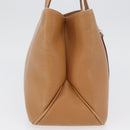 Salvatore Ferragamo Handtas Leer Beige Zilver Auth BA11228-4