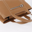 Salvatore Ferragamo Handtas Leer Beige Zilver Auth BA11228-6