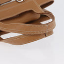 Salvatore Ferragamo Handtas Leer Beige Zilver Auth BA11228-7
