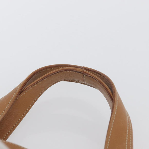Salvatore Ferragamo Handtas Leer Beige Zilver Auth BA11228