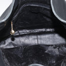 GUCCI Bamboo Shoulder Bag Leather 2way Black Gold 001 1577 Auth BA11229-11