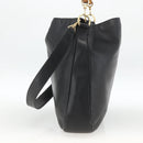 GUCCI Bamboo Shoulder Bag Leather 2way Black Gold 001 1577 Auth BA11229-4