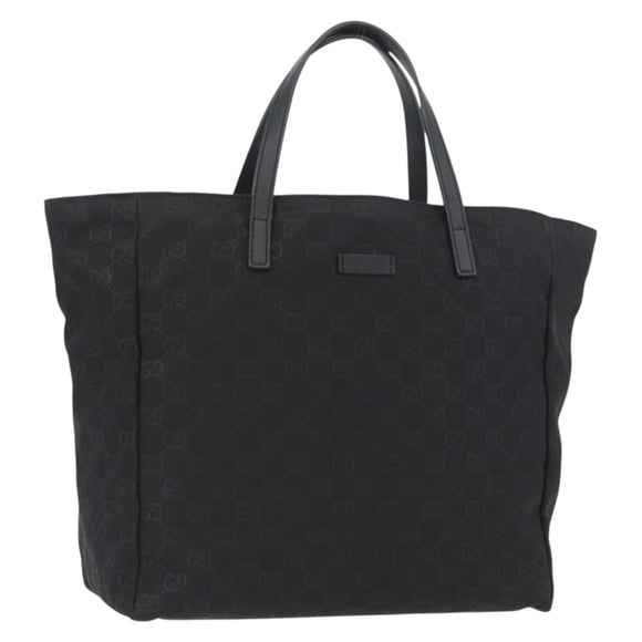 GUCCI GG Canvas Tote Bag Nylon Black 282439 Auth BA11230