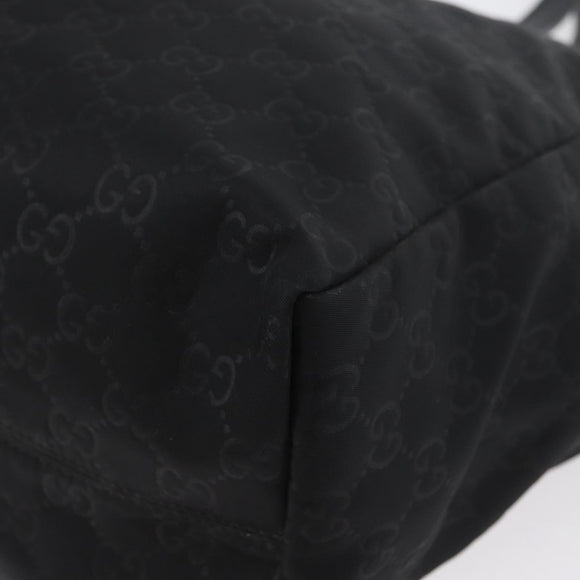 GUCCI GG Canvas Tote Bag Nylon Black 282439 Auth BA11230