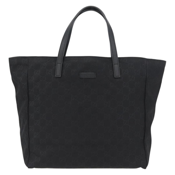 GUCCI GG Canvas Tote Bag Nylon Black 282439 Auth BA11230