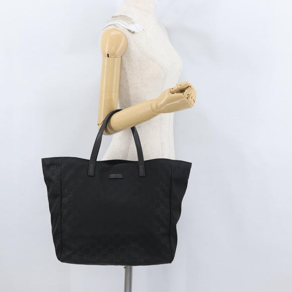 GUCCI GG Canvas Tote Bag Nylon Black 282439 Auth BA11230