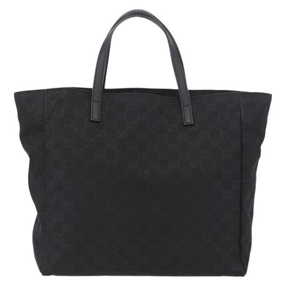 GUCCI GG Canvas Tote Bag Nylon Black 282439 Auth BA11230