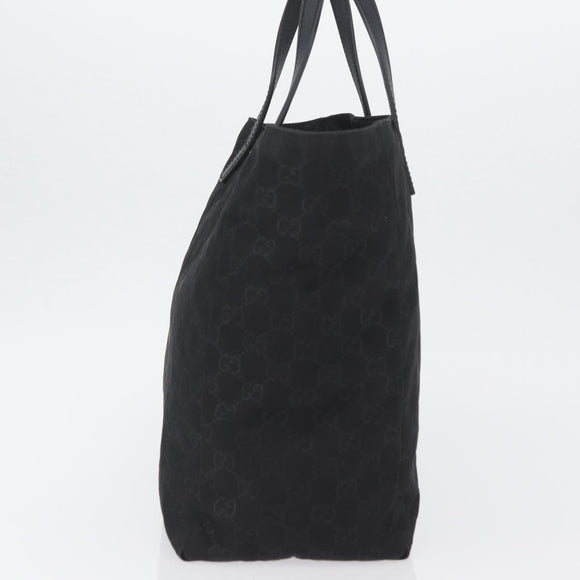 GUCCI GG Canvas Tote Bag Nylon Black 282439 Auth BA11230