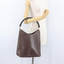 GUCCI Bamboe Schoudertas Leer Bruin Goud 001 2058 1881 0 Auth BA11231-25