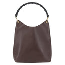 GUCCI Bamboe Schoudertas Leer Bruin Goud 001 2058 1881 0 Auth BA11231-13