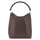 GUCCI Bamboe Schoudertas Leer Bruin Goud 001 2058 1881 0 Auth BA11231-2