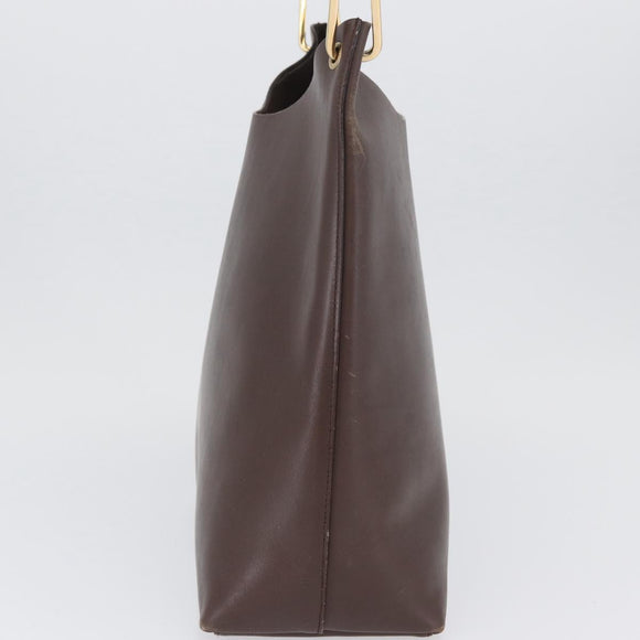 GUCCI Bamboe Schoudertas Leer Bruin Goud 001 2058 1881 0 Auth BA11231