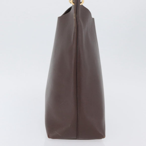 GUCCI Bamboe Schoudertas Leer Bruin Goud 001 2058 1881 0 Auth BA11231