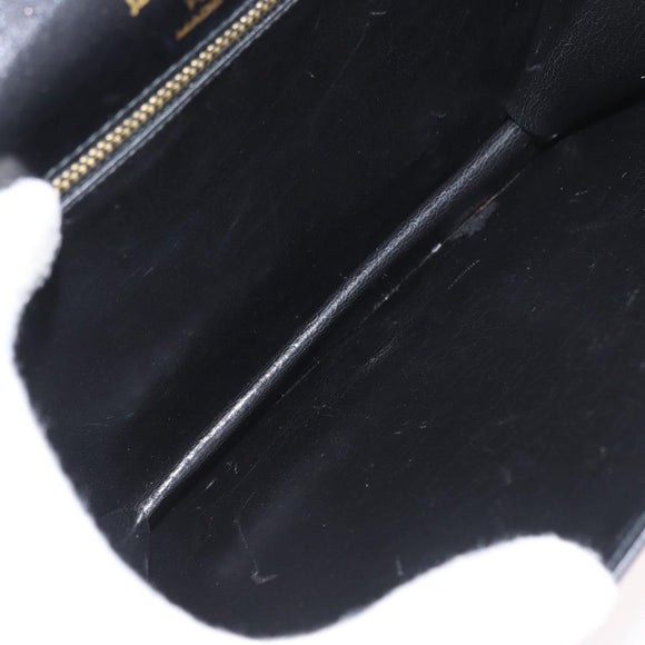 Salvatore Ferragamo Shoulder Bag Leather Black Gold Auth BA11236