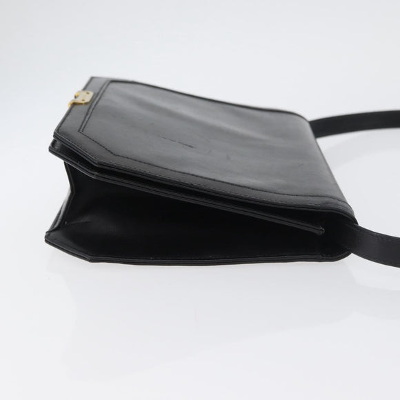 Salvatore Ferragamo Shoulder Bag Leather Black Gold Auth BA11236
