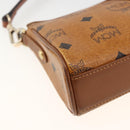 MCM Vicetos Logogram Shoulder Bag PVC Leather Brown Gold Auth BA11237-11