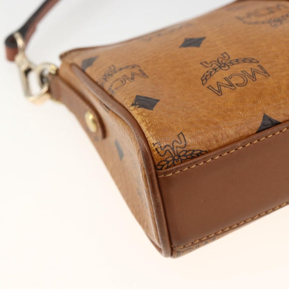 MCM Vicetos Logogram Shoulder Bag PVC Leather Brown Gold Auth BA11237