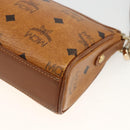 MCM Vicetos Logogram Shoulder Bag PVC Leather Brown Gold Auth BA11237-12