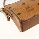 MCM Vicetos Logogram Shoulder Bag PVC Leather Brown Gold Auth BA11237-13