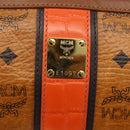 MCM Vicetos Logogram Shoulder Bag PVC Leather Brown Gold Auth BA11237-14