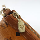 MCM Vicetos Logogram Shoulder Bag PVC Leather Brown Gold Auth BA11237-15