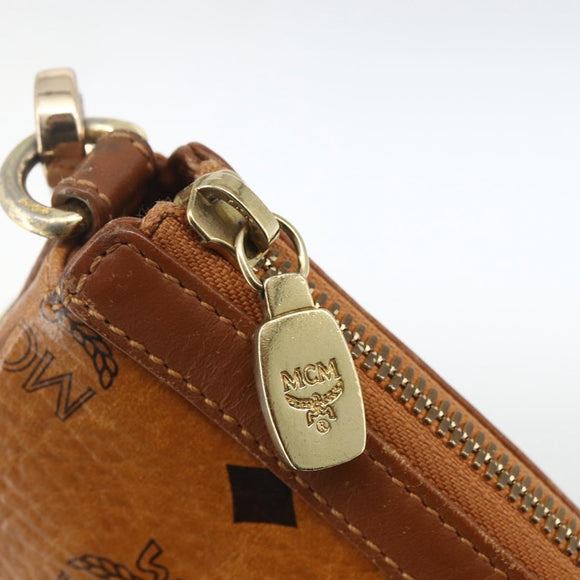 MCM Vicetos Logogram Shoulder Bag PVC Leather Brown Gold Auth BA11237