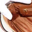 MCM Vicetos Logogram Shoulder Bag PVC Leather Brown Gold Auth BA11237-19