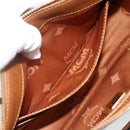 MCM Vicetos Logogram Shoulder Bag PVC Leather Brown Gold Auth BA11237-22