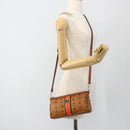 MCM Vicetos Logogram Shoulder Bag PVC Leather Brown Gold Auth BA11237-23