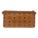 MCM Vicetos Logogram Shoulder Bag PVC Leather Brown Gold Auth BA11237-3