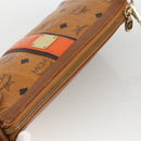 MCM Vicetos Logogram Shoulder Bag PVC Leather Brown Gold Auth BA11237-6