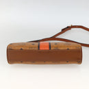 MCM Vicetos Logogram Shoulder Bag PVC Leather Brown Gold Auth BA11237-9