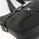 BVLGARI Hand Bag Canvas Leather Black Silver Auth BA11246-14