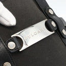 BVLGARI Hand Bag Canvas Leather Black Silver Auth BA11246-10