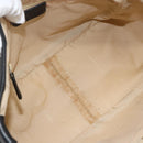 BVLGARI Hand Bag Canvas Leather Black Silver Auth BA11246-11