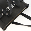 BVLGARI Hand Bag Canvas Leather Black Silver Auth BA11246-6